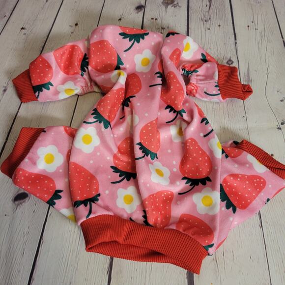 Xpudac Pets Dog Pajamas Strawberry print Size M - Picture 1 of 7